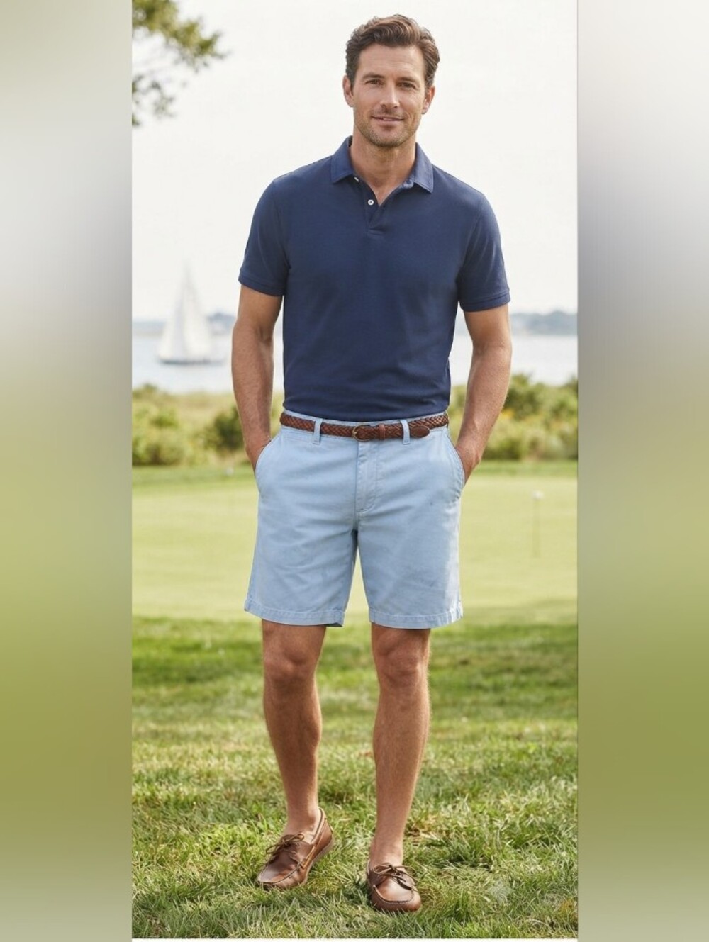 Men's Vineyard Vines Cotton Light Blue Chino Shorts Size 35